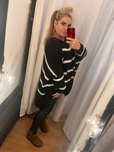 Load image into Gallery viewer, Striped knitted hi low Jumper
