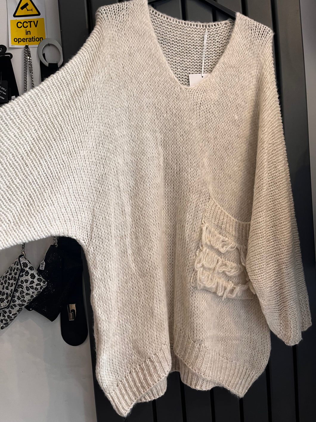 One pocket oversized jumper