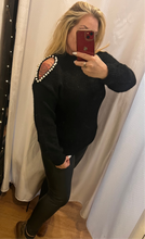 Load image into Gallery viewer, Pearl cold shoulder jumper
