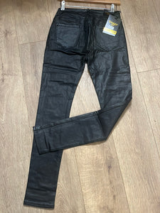 Leather look jeans