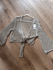 Crochet/ tassel cropped cardigan