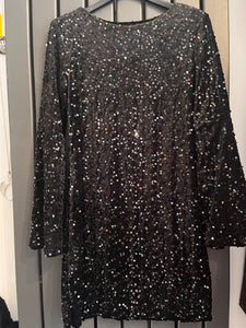 Long sleeved Sequin mini dress