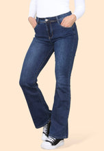 Load image into Gallery viewer, Dark Denim bell boot cut jeans
