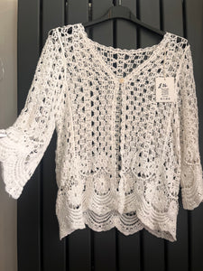 Crochet one button cardigan