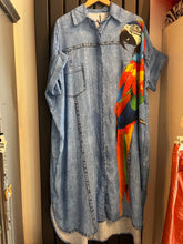 Load image into Gallery viewer, Denim style printed shirt dresses

