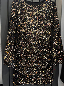 Long sleeved Sequin mini dress