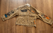 Load image into Gallery viewer, Cappuccino graffiti Denim jacket
