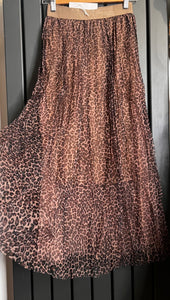 Leopard print pleated Tulle skirts
