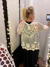 Load image into Gallery viewer, Crochet  cardigan tie top
