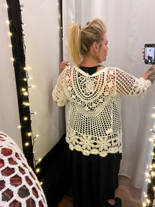 Crochet  cardigan tie top