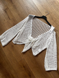 Crochet/ tassel cropped cardigan