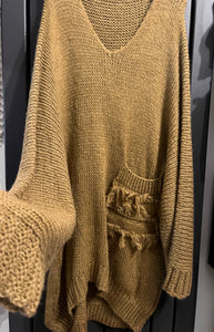 One pocket oversized jumper