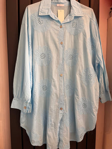 Embroidered oversized shirt