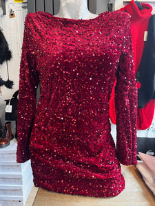 Long sleeved Sequin mini dress