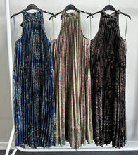 Load image into Gallery viewer, Multicoloured fortuny halter neck maxi dress
