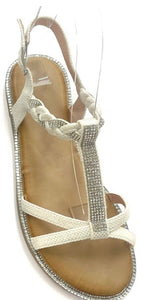 White diamanté sandals