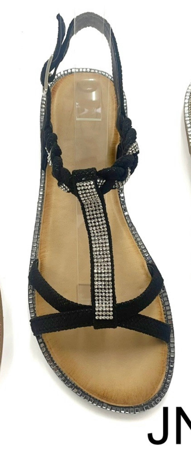 Black diamanté sandals
