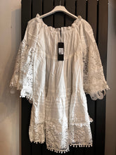 Load image into Gallery viewer, Boho White embroidered flowers dress
