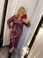 Load image into Gallery viewer, Sequin Sparkling mauve lurex dress
