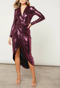 Sequin Sparkling mauve lurex dress